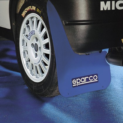 Sparco 2-Pc Universal Blue Mud Flap Set - Click Image to Close
